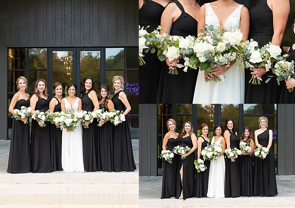 the luminaire bridesmaids black dresses