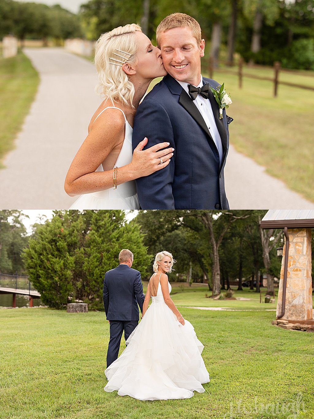 balmorhea bride and groom blue suit